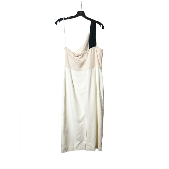 REISS Riana Color block Bodycon Dress in White/Nude/Black Womens Size 10 - Picture 8 of 11